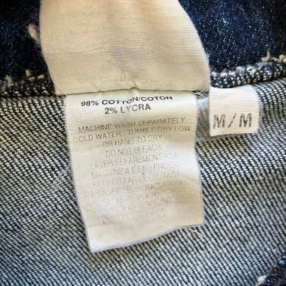 Tapestry Denim Jacket Dark Jean Horse Wagon Pattern Vintage 80s Made in Canada - Picture 7 of 8